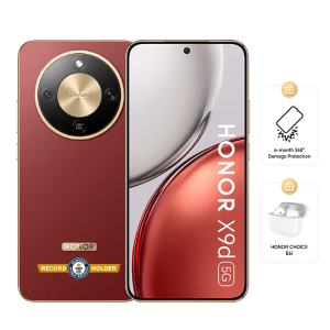 Honor X9d 5G Dual SIM Smartphone (12GB RAM, 256GB Storage, Reddish Brown) with Free E6i Earbuds – Middle East Version