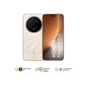 Honor Magic 8 Pro Dual SIM 5G Smartphone (12GB RAM, 512GB Storage, Sunrise Gold) with Free Watch Fit & Insurance – Middle East Version