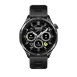 Honor Watch 6 Smartwatch with Leather Strap (35-Day Battery, Dual-Band GPS, 1.43" AMOLED Display, Shadow Black) - Middle East Version
