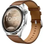 Honor Watch 6 Smartwatch with Leather Strap (35-Day Battery, Dual-Band GPS, 1.43" AMOLED Display, Twilight Brown) - Middle East Version